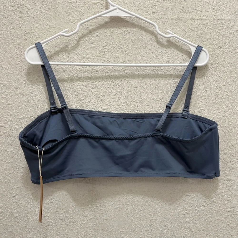 Skims Micro Bandeau Bikini Top in Medium Denim Wash Size 3X